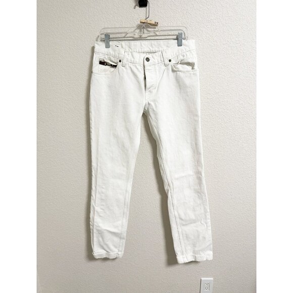 Gucci Mens Slim Straight Leg Denim Jeans Mid Rise Made In Italy White Size 50 - Picture 1 of 7